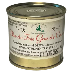 Bloc de foie gras de canard 90g