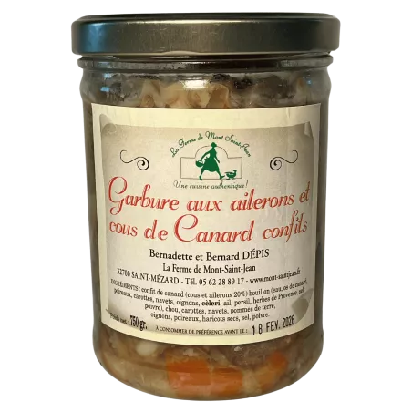 Garbure aux ailerons et cous de canard confits 750g